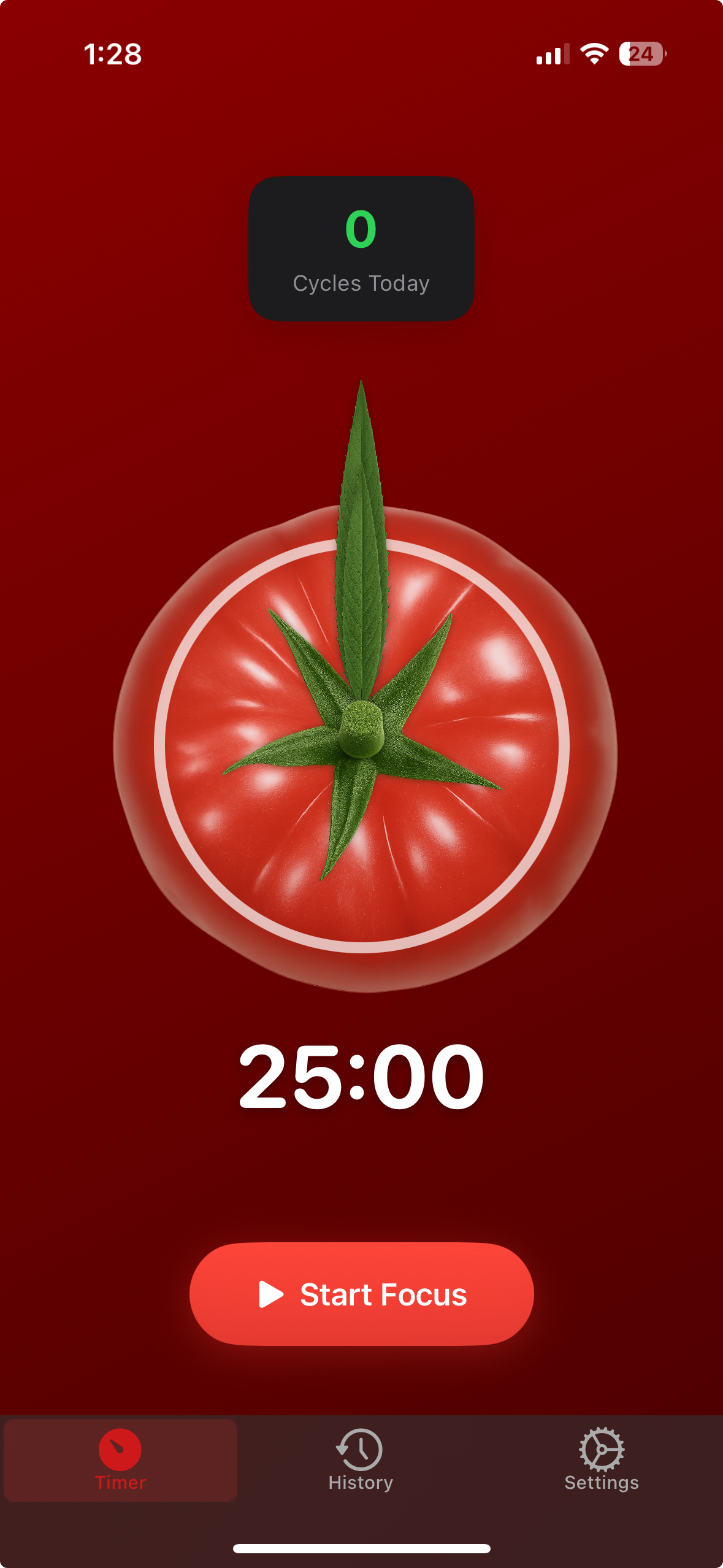 Tomadoro App Screenshot